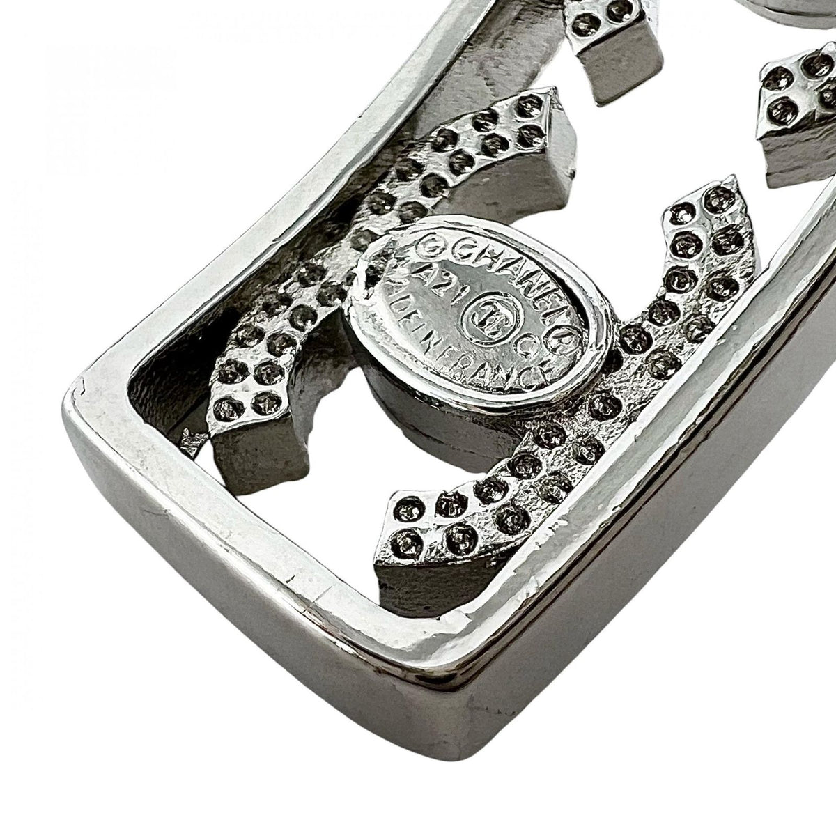 Chanel Bangle Silver CC Logo Bracelet — view 5