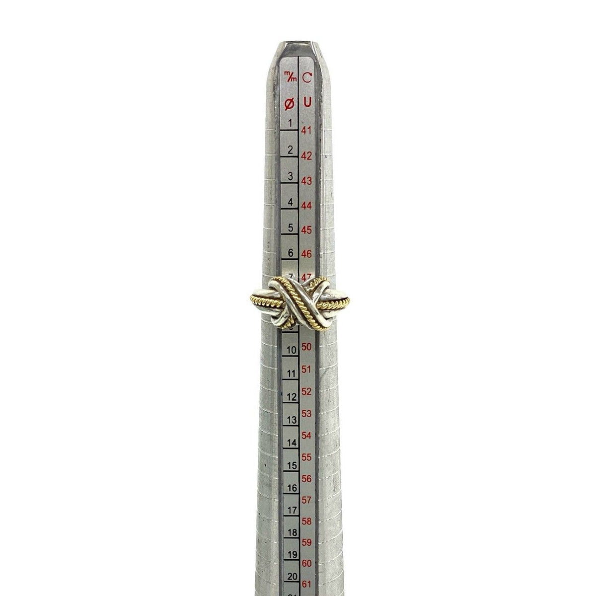 Tiffany & Co Signature Cross Ring Silver Yellow Gold — view 7