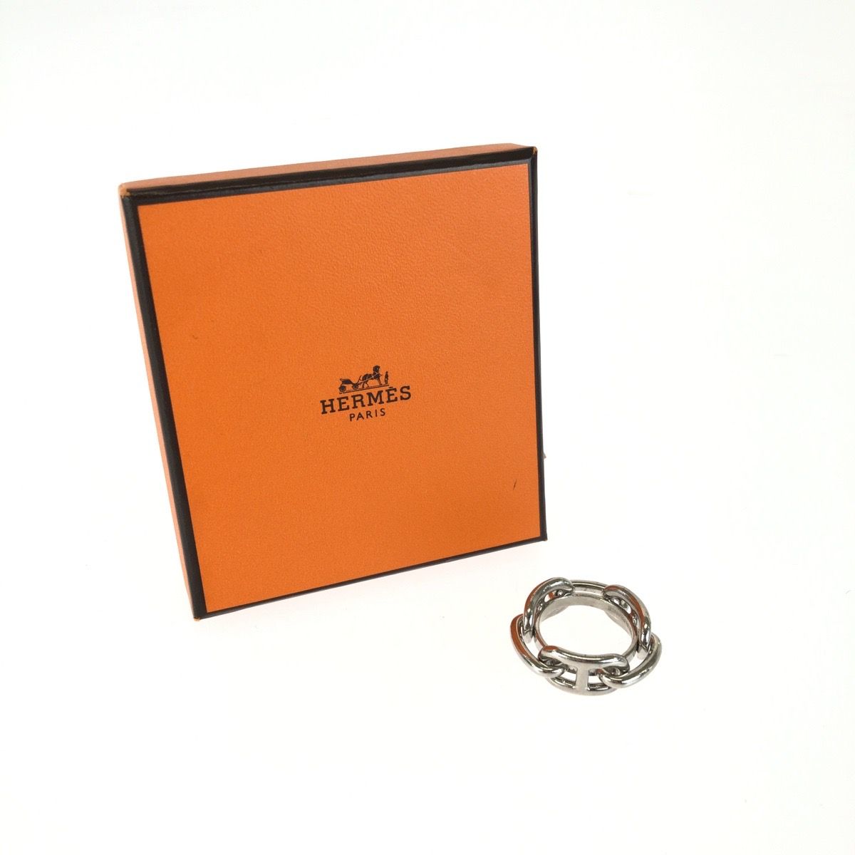 Hermes Chaine D'ancre Legato Scarf Ring Silver Brass — view 6