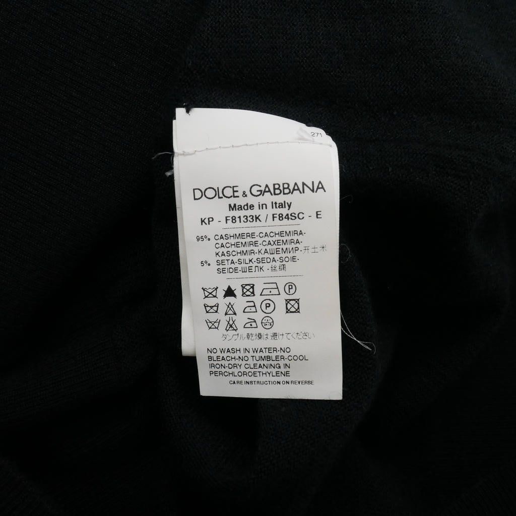 Dolce & Gabbana Sleeveless Knit Sweater Cashmere Silk Ruffle Black 36 — view 8