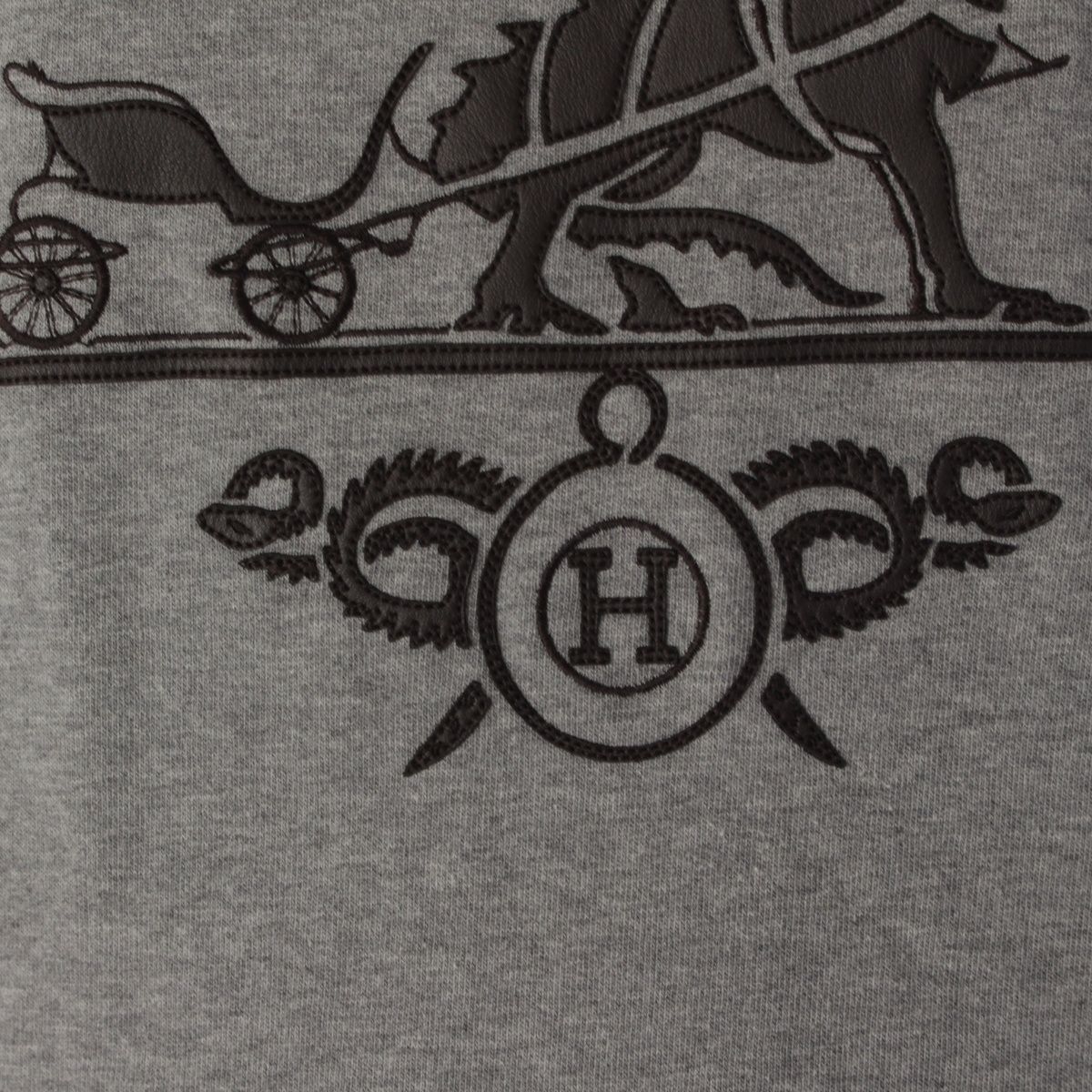 Hermes Ex-Libris Dragon Cotton Long Sleeve Leather Patch Sweatshirt Shirt Top — view 8