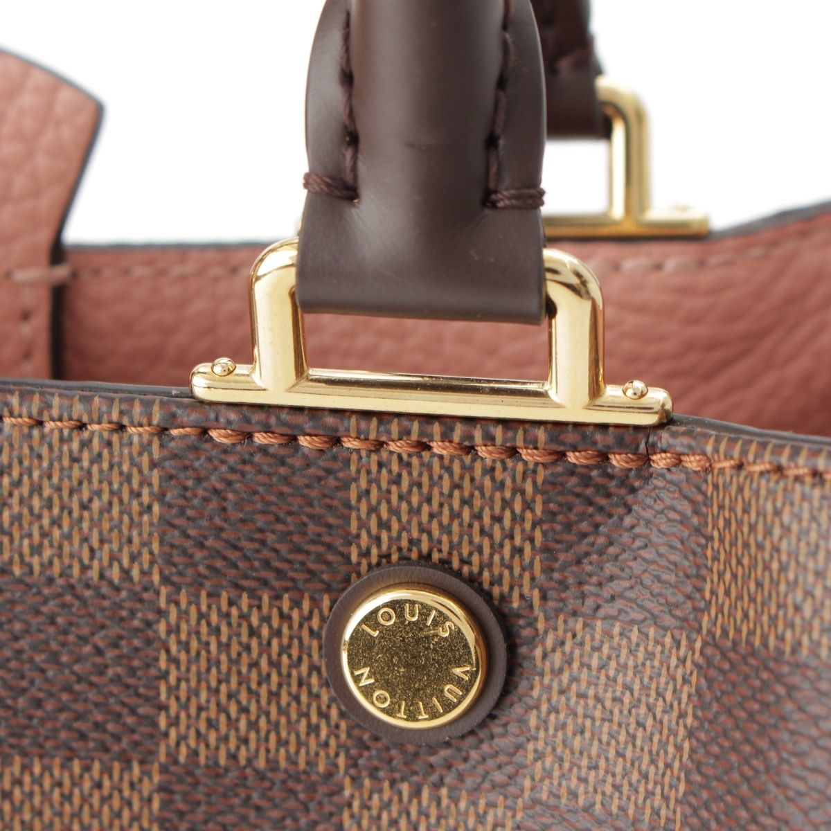 Louis Vuitton Damier Brittany Taurillon Leather 2-Way Handbag Brown Pink — view 8