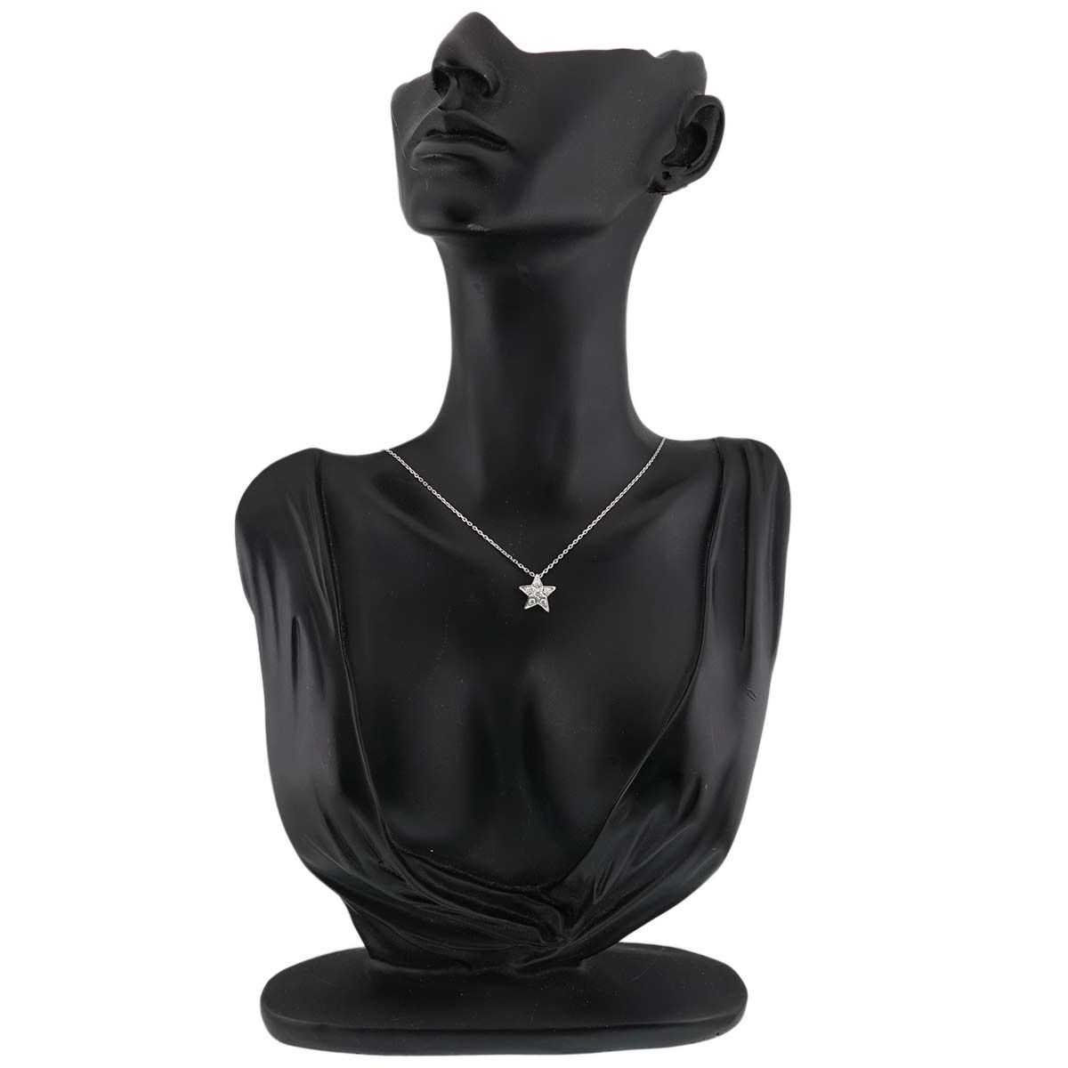 Chanel Comet Diamond Necklace Small SM 18K White Gold Star — view 8