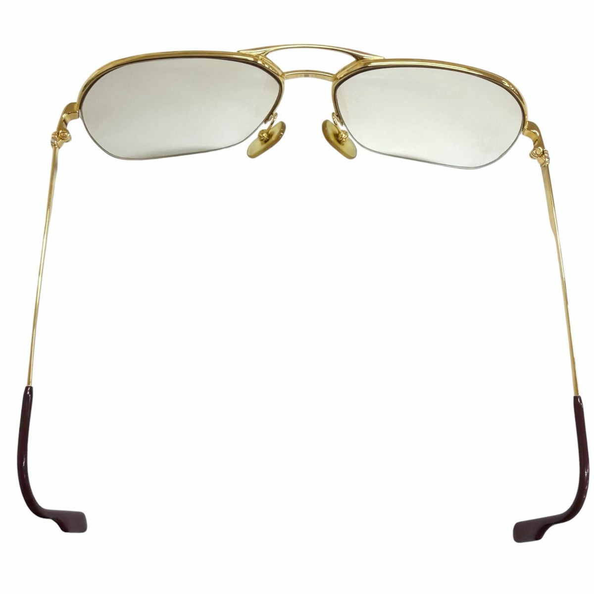 Cartier Vintage Trinity Half Rim Two Bridge Sunglasses Gold Bordeaux 58 15 — view 8