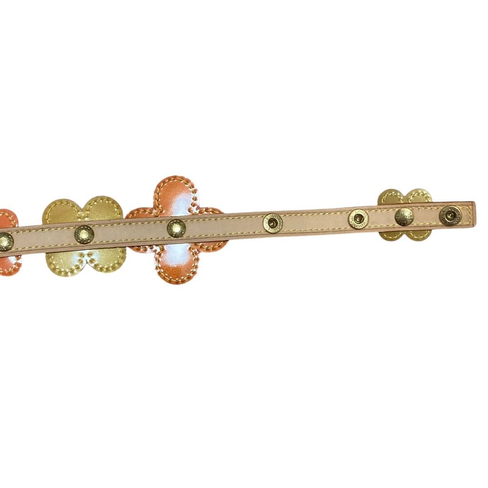 Louis Vuitton Ceinture Fleur Vernis Flower Belt Orange Beige — view 8
