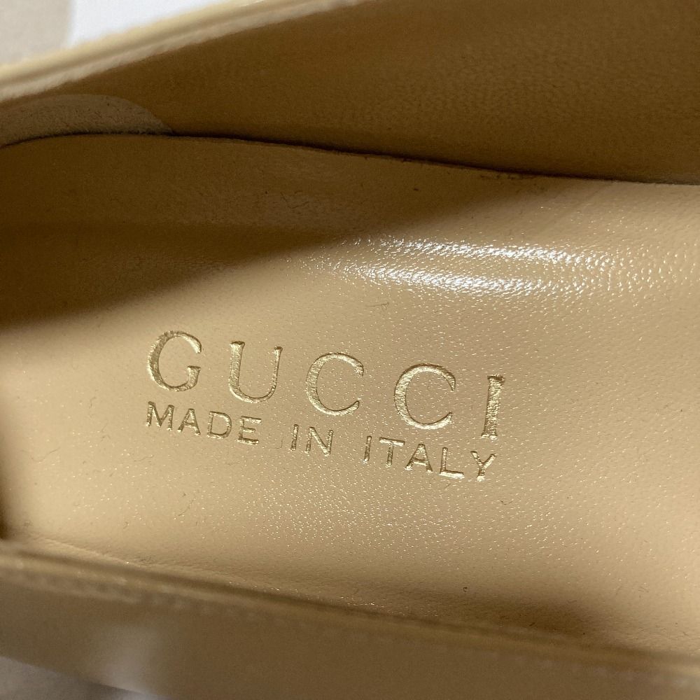 Gucci Tom Ford Era G Logo Patent Leather Square Toe Pumps Beige Spring — view 8