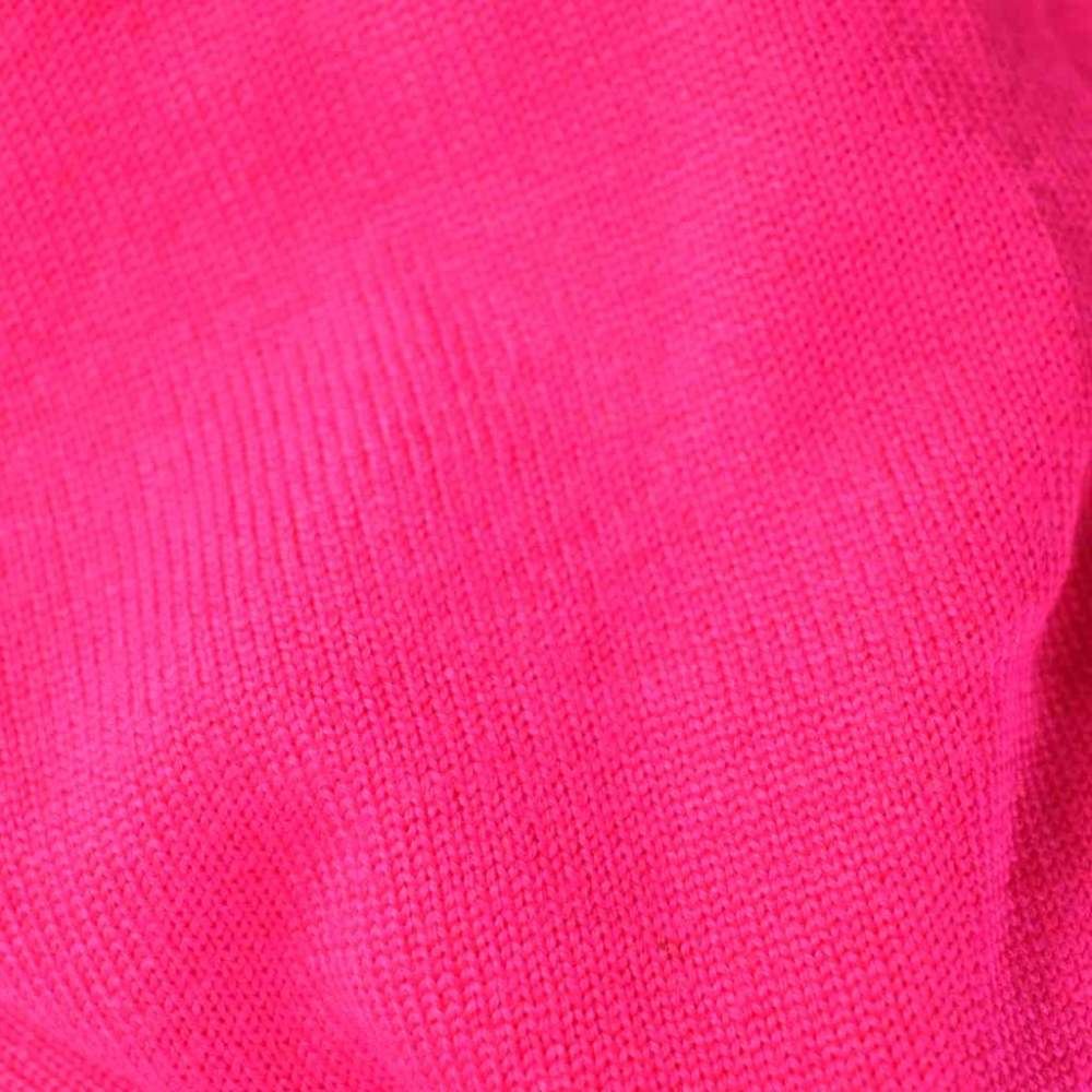 Saint Laurent Knit Sweater Wool Shoulder Pad Pink Logo Embroidery Round Neck M — view 7