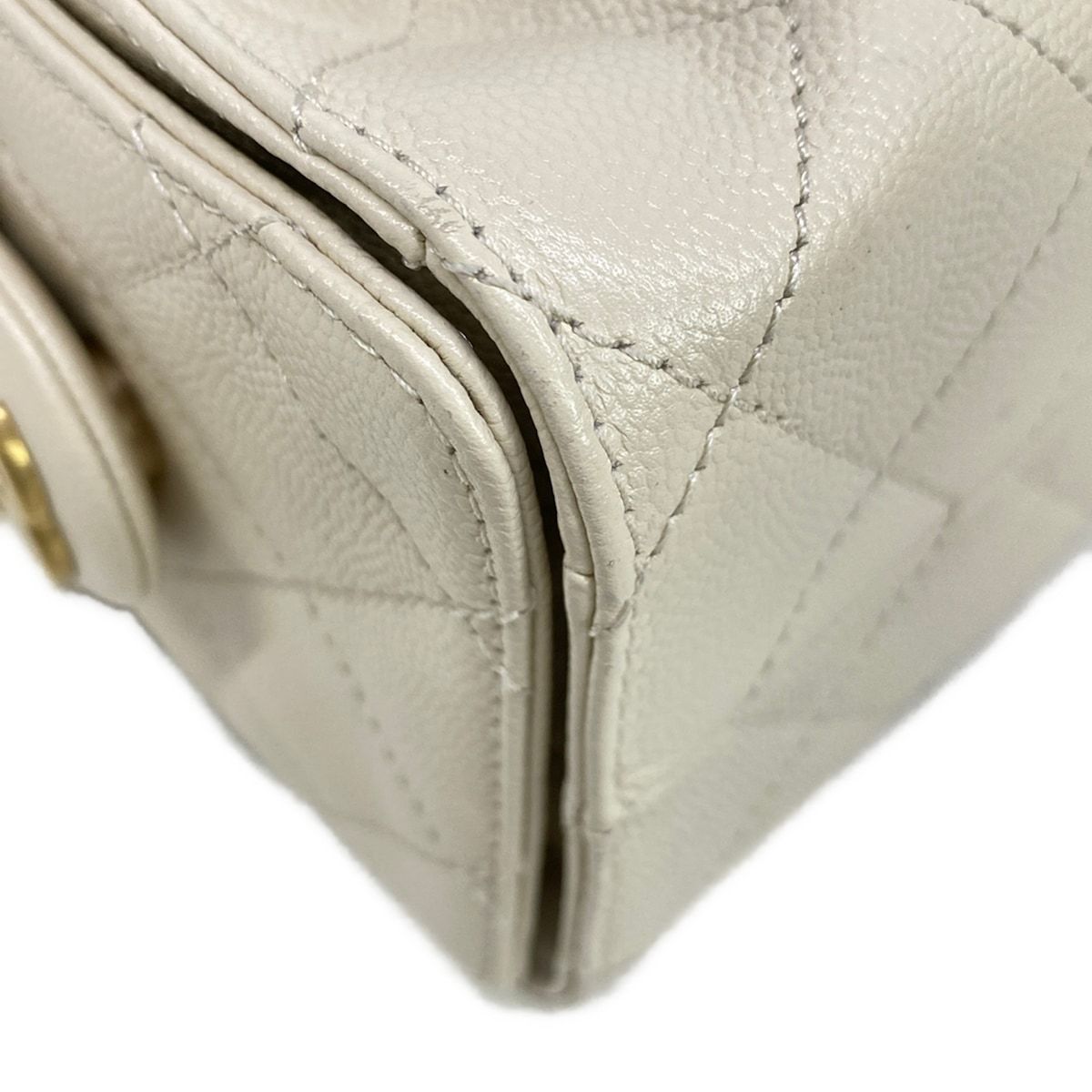 Chanel Shoulder Bag 25 Mini Ecru Vintage Gold Chain — view 8