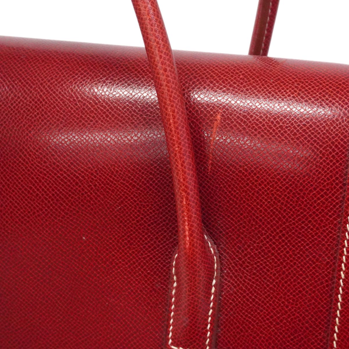 Hermes Handbag Drag 37 Courchevel Rouge Casaque Silver — view 8