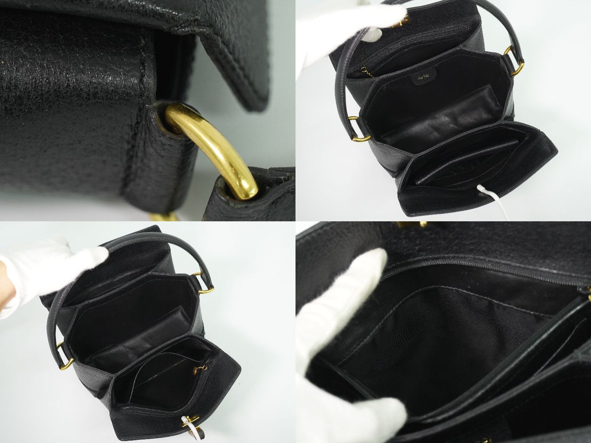 Gucci Bamboo Handbag Leather Black Bag — view 8