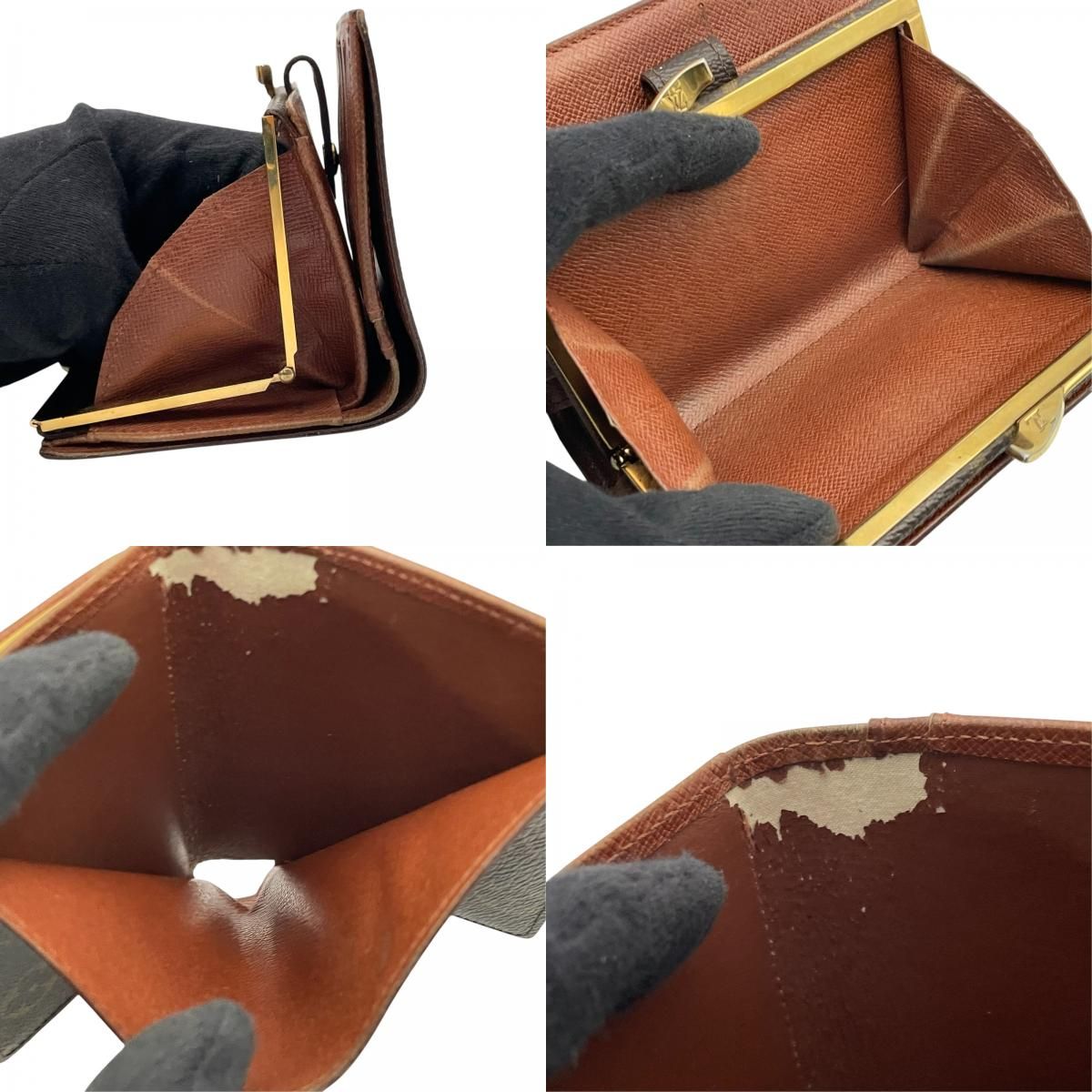 Louis Vuitton Porte Monnaie Billets Monogram Bifold Wallet Kiss Lock Coin Purse — view 8