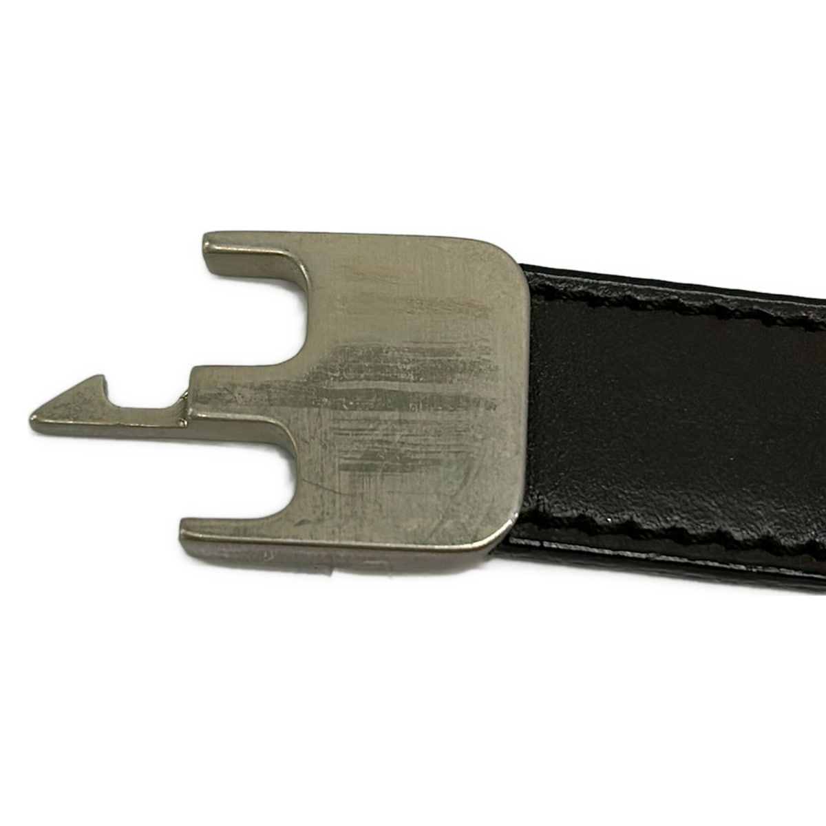 Prada Belt 30/75 Dark Brown Silver Leather — view 6