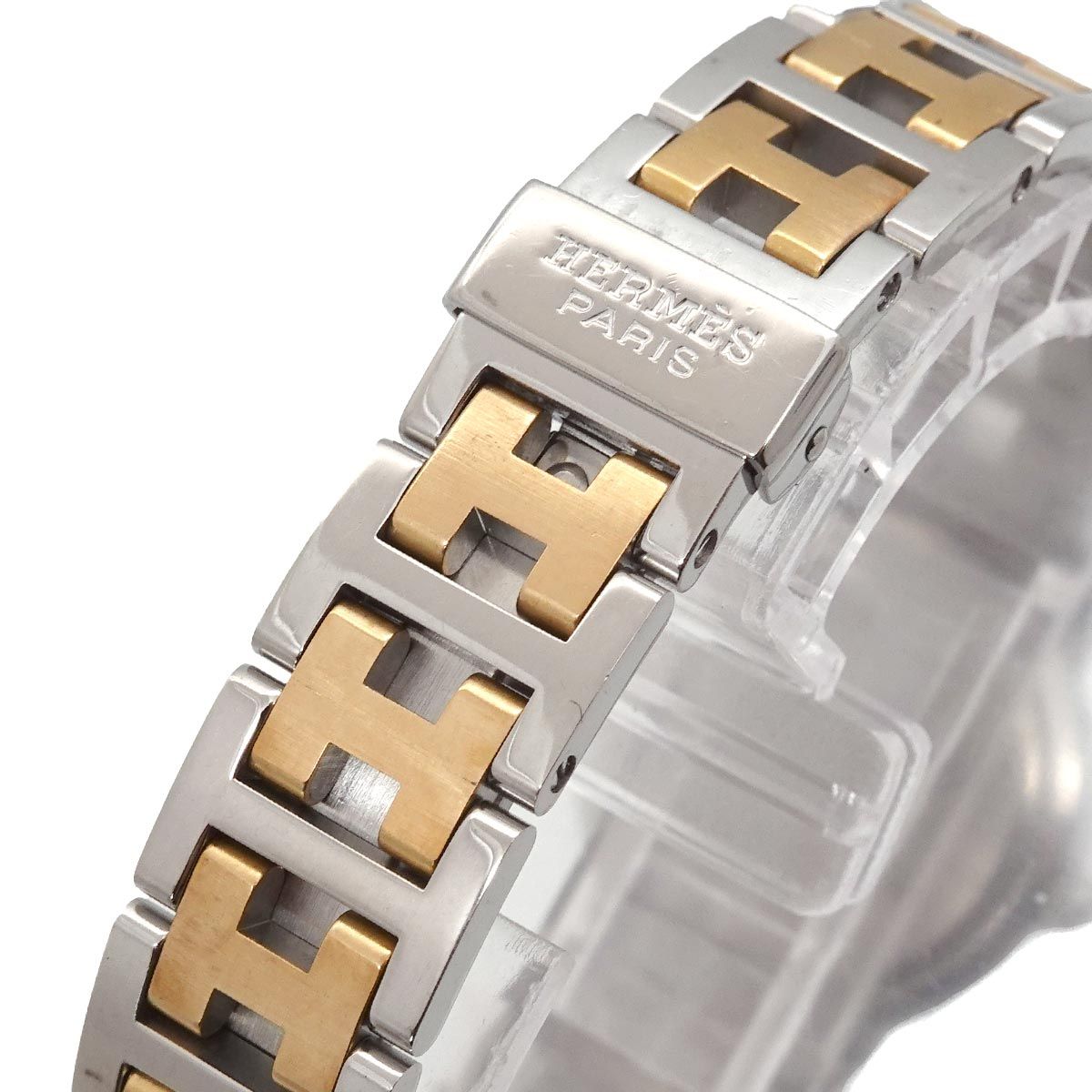 Hermes Clipper Vintage Watch Date Ivory Quartz — view 7