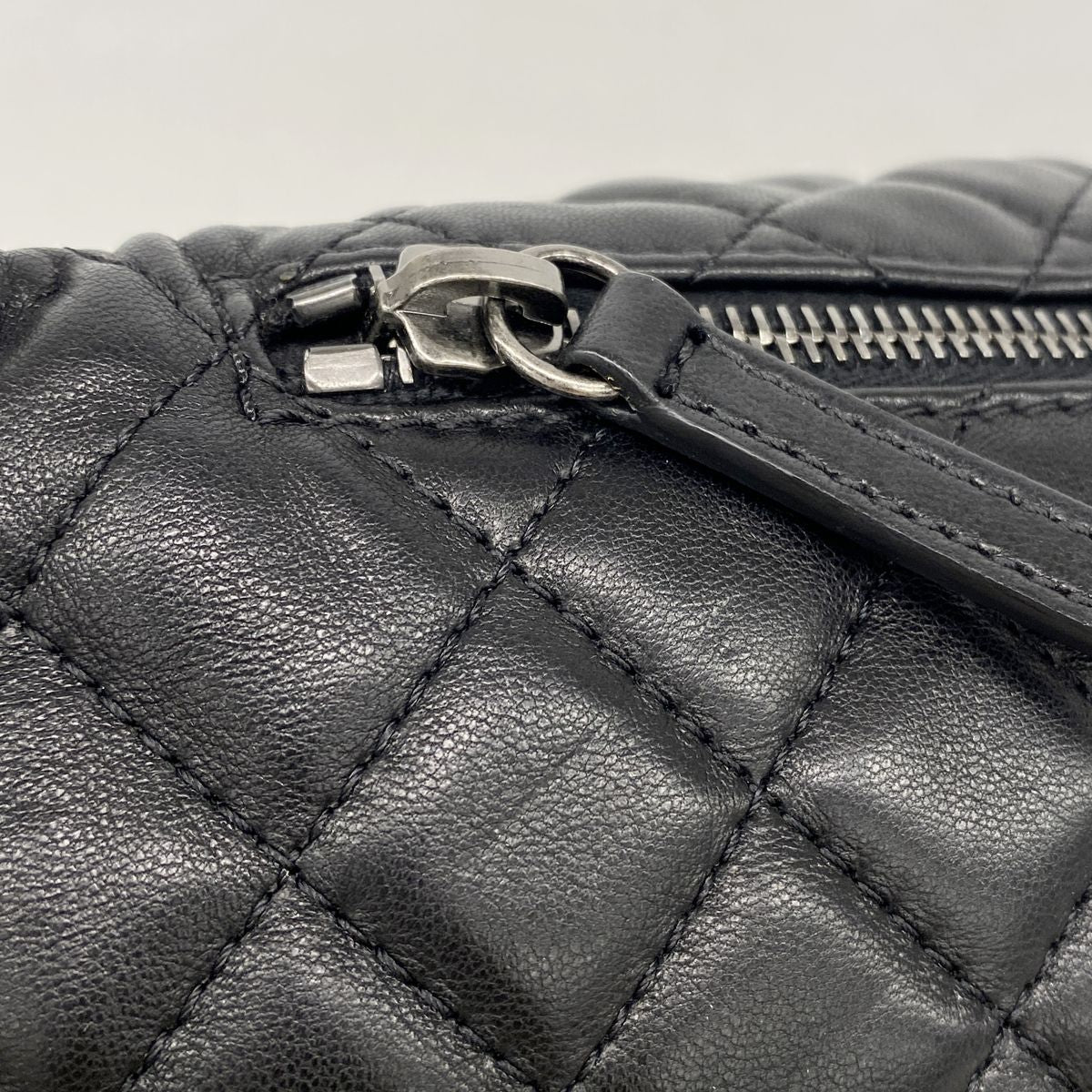 Chanel Belt Bag Quilted Lambskin Black Silver — view 8