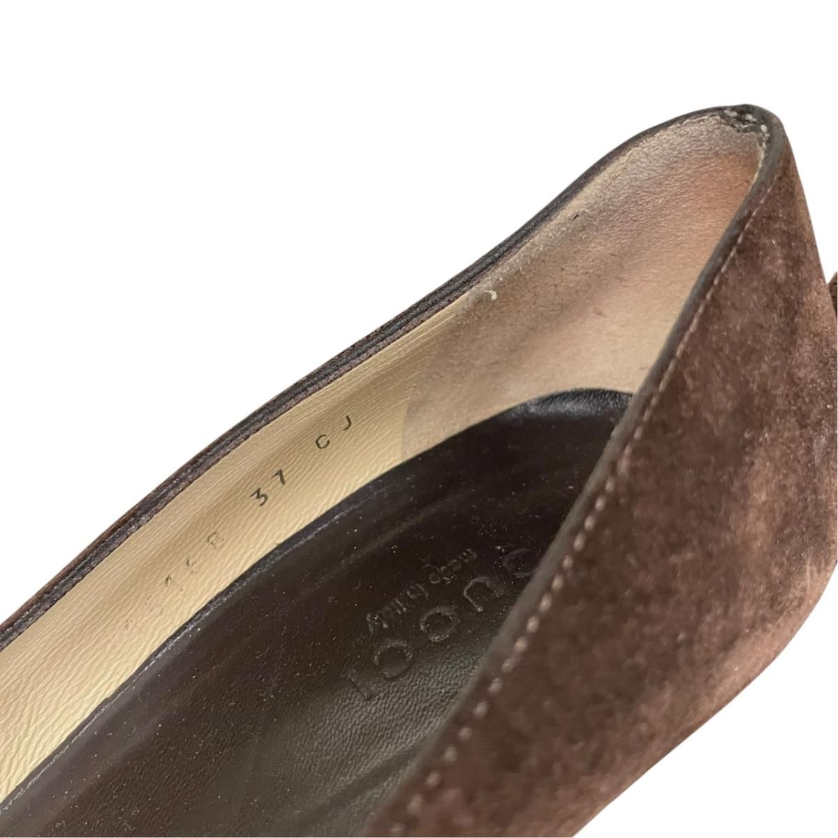 Gucci Horsebit Leather Suede Pumps High Heels 37 Brown — view 7