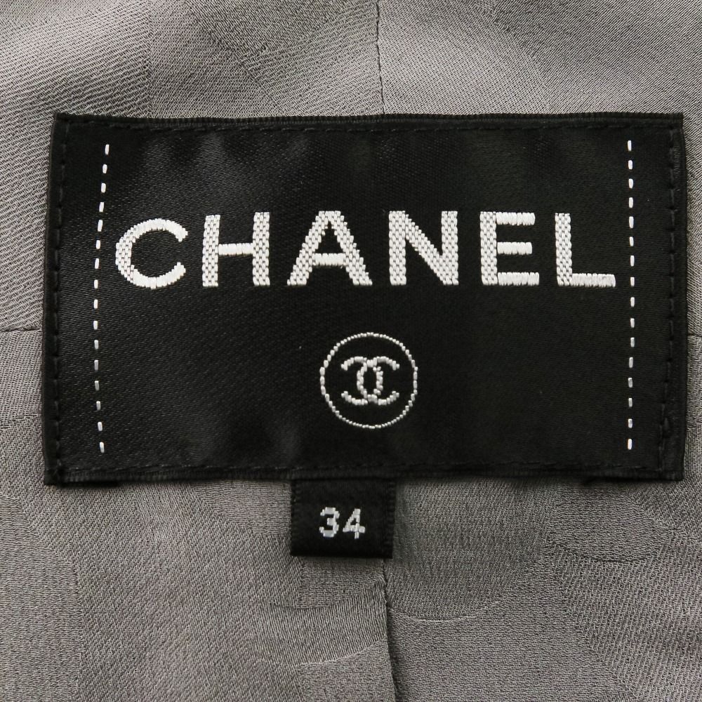 Chanel CC Logo Button Glitter Tweed Short Sleeve Jacket Flare Skirt Set 34 — view 8