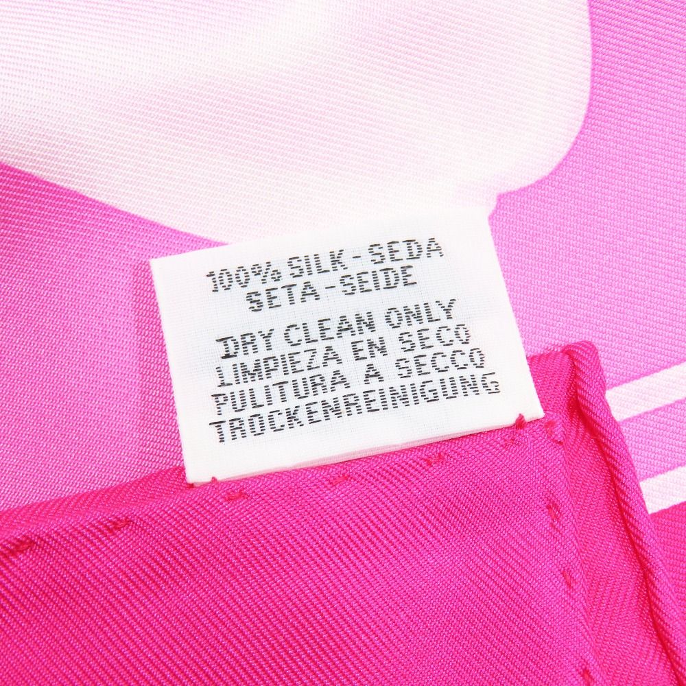 Hermes Silk 100% Carre 90 Please Check in Scarf Kelly Bag Pink — view 6