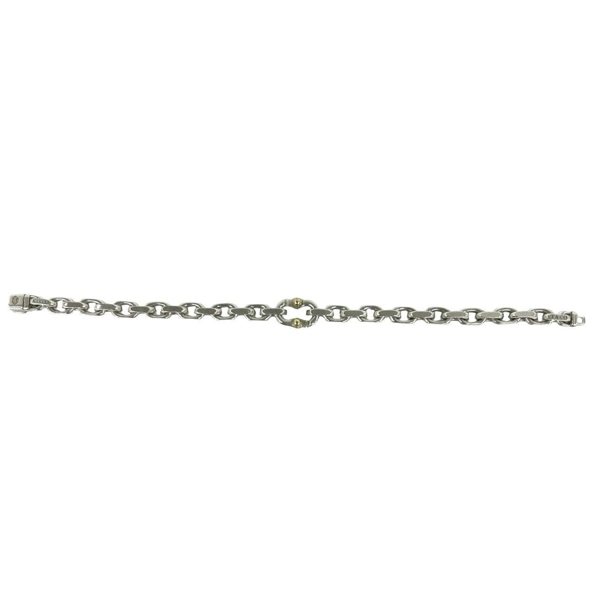 Tiffany & Co Makers Bracelet Silver 18K Yellow Gold Chain — view 6