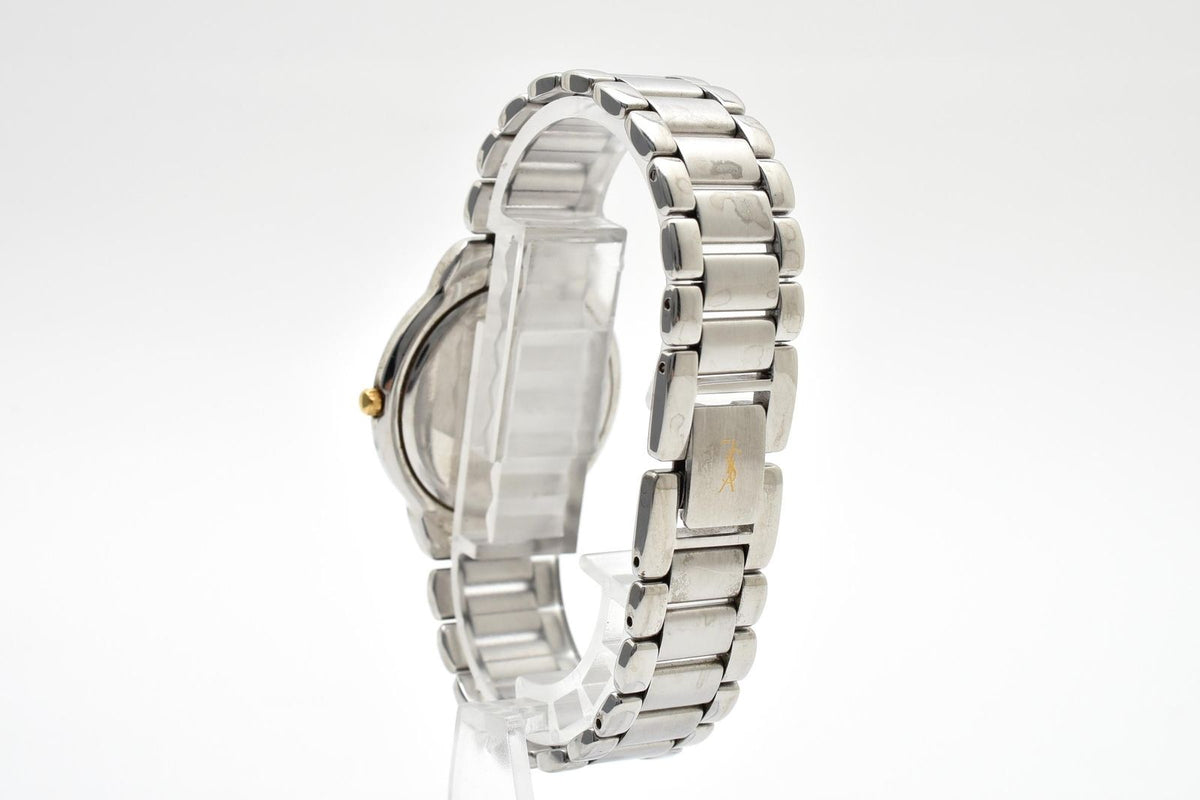 Saint Laurent Yves Two-tone Quartz Watch Navy Dial Stainless Bracelet — view 8