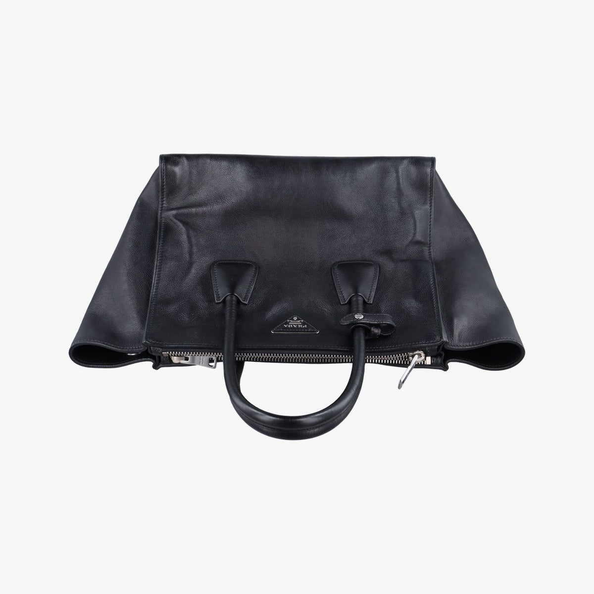Prada Twin Pocket Wing Tote Bag Black Leather 14 — view 8