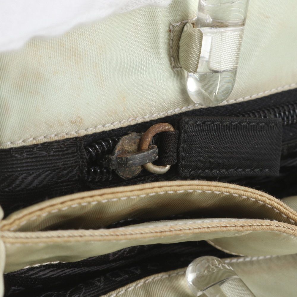 Prada Tessuto Nylon Triangle Logo Handle Handbag Tote — view 8