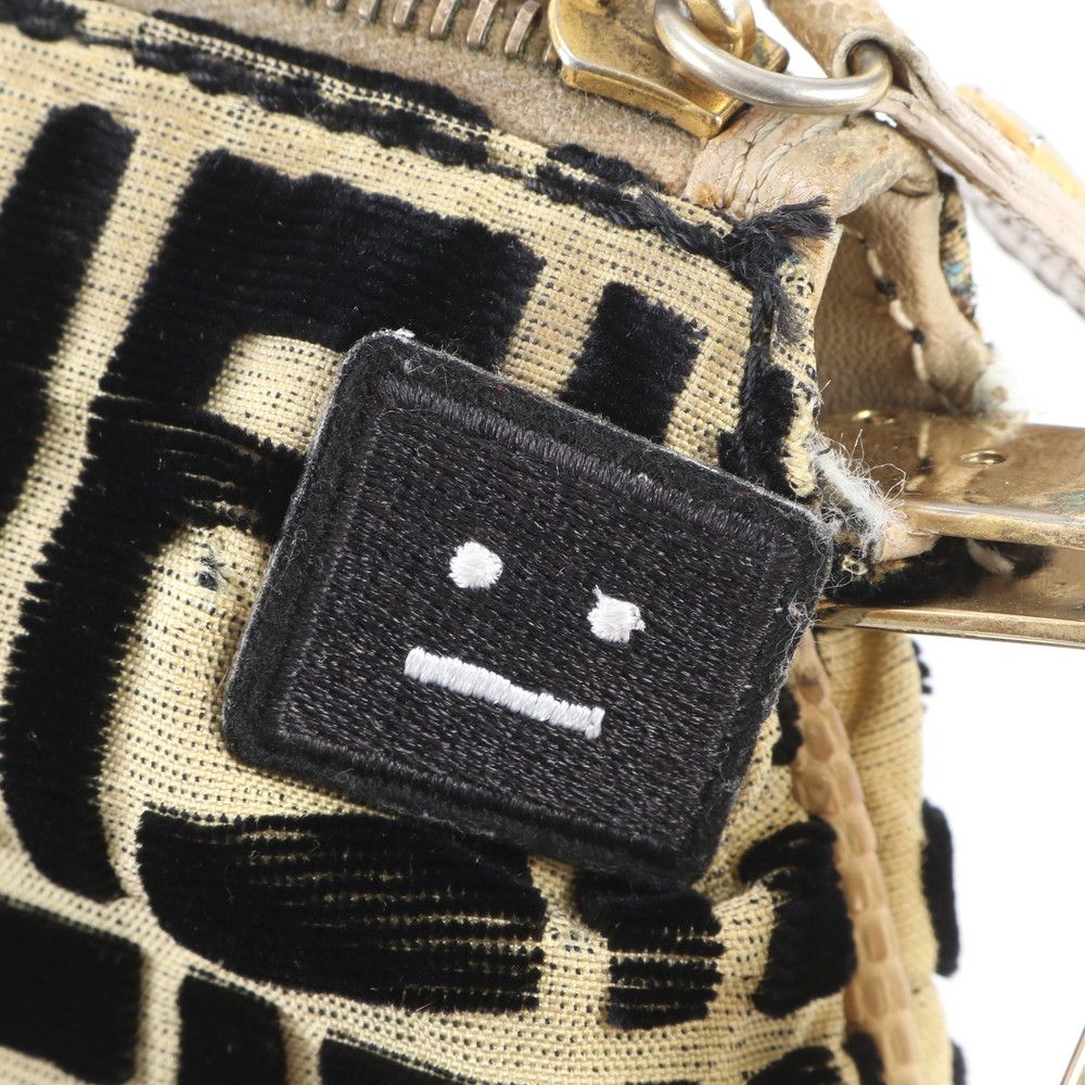 Fendi Zucca Patch FF Leather Canvas Bag Shoulder — view 8