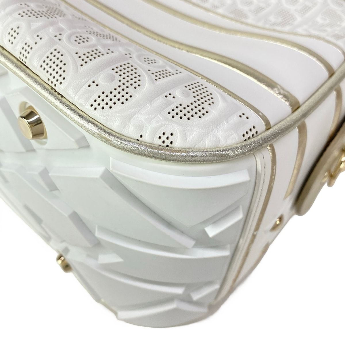 Dior Vibe Bowling Bag White Gold 2-Way Leather — view 8