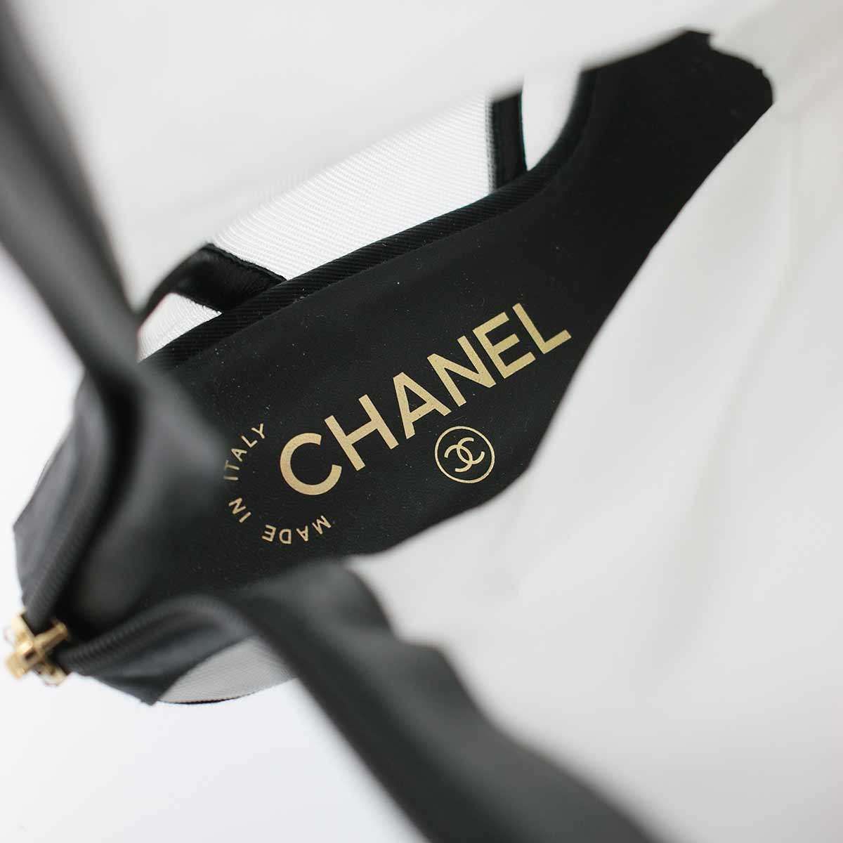 Chanel CC Logo Mesh Short Boots Black White — view 8
