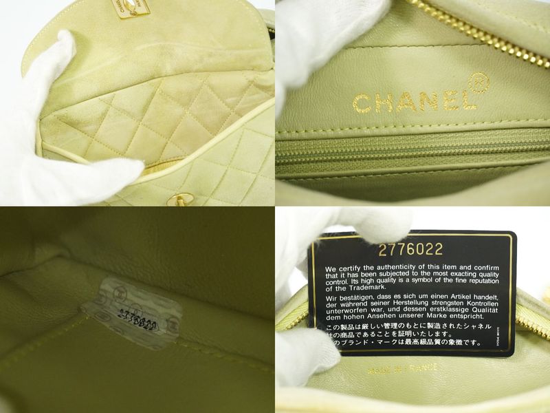 Authentic Chanel Coco Mark Tassel Shoulder Bag Pochette Suede Leather Light