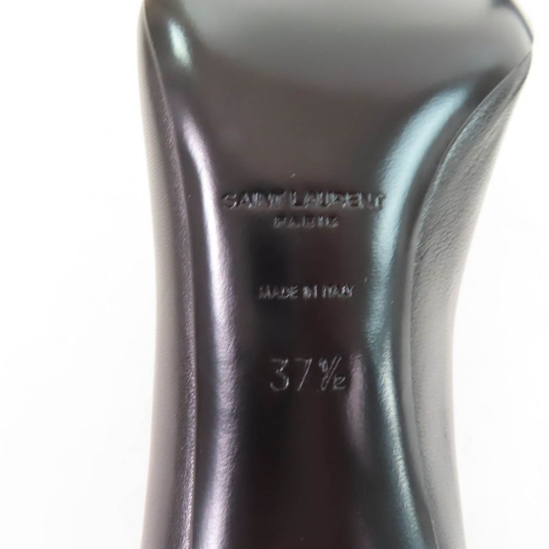 Saint Laurent Paris 480093 Pointed Toe Pin Heel Leather Pumps Black 37.5 Made