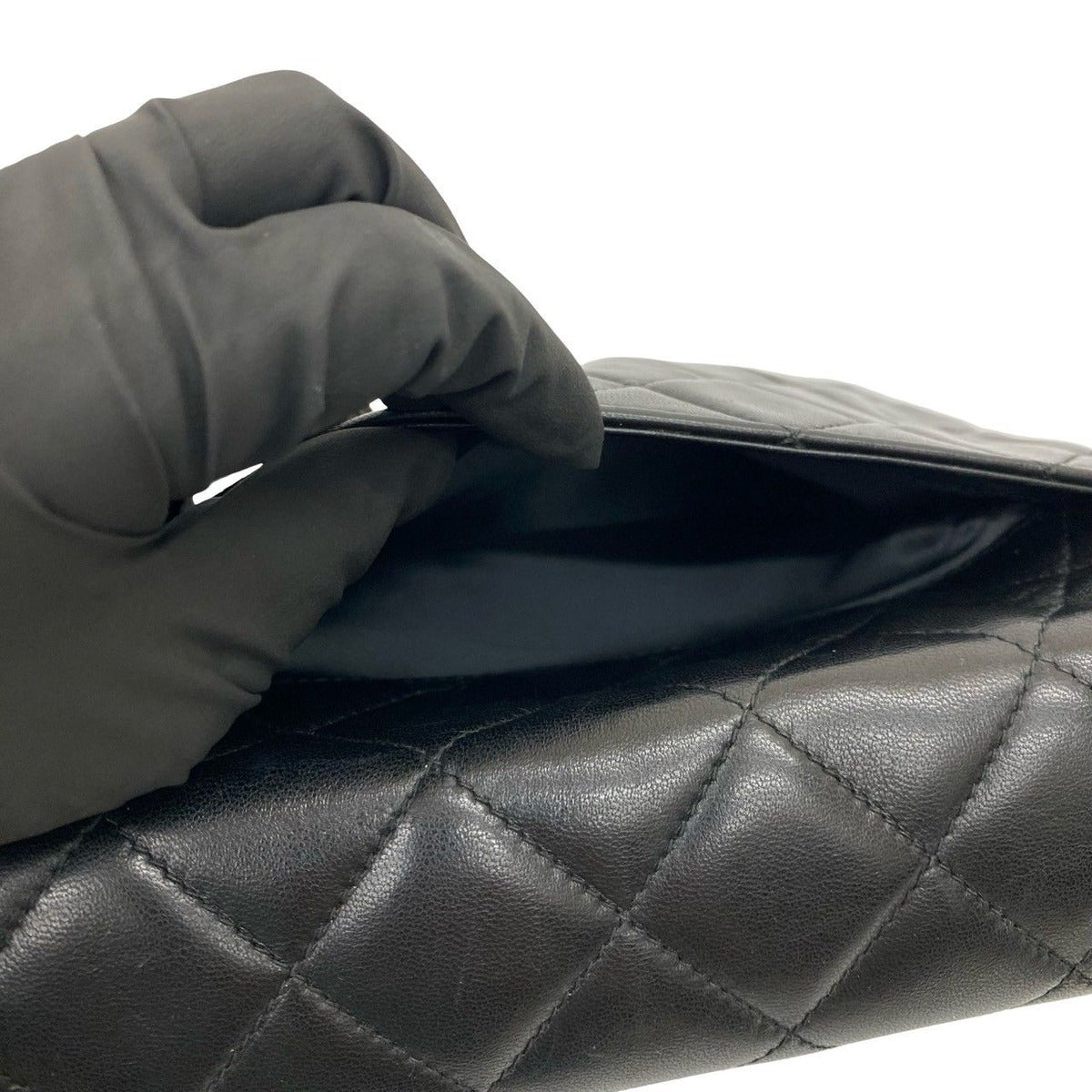Chanel Card and Vintage Quilted CC Logo Lambskin Shoulder Bag — view 10