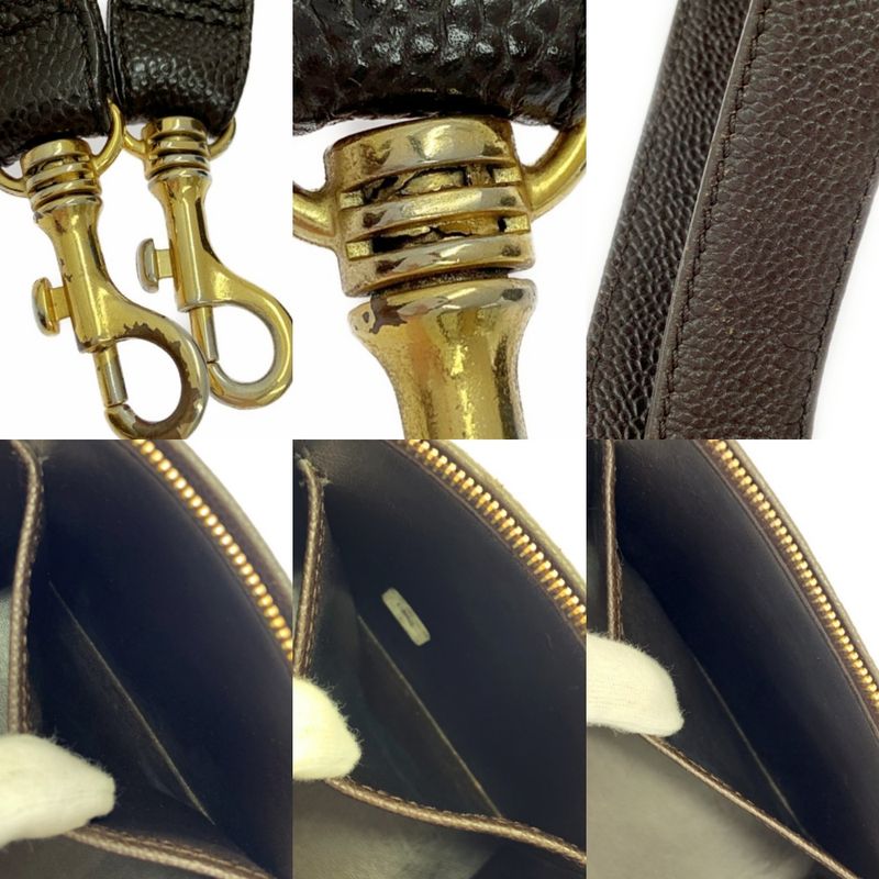 Chanel Caviar Skin 2way Vanity Bag Brown 424966 Handbag