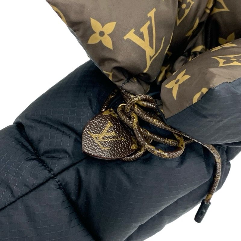 Louis Vuitton Pillow Line Monogram Boots Short Boots Shoes Nylon Black Brown