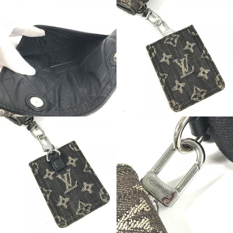 Louis Vuitton Shoulder Bag Trio Pouch M81013 Monogram Denim Black