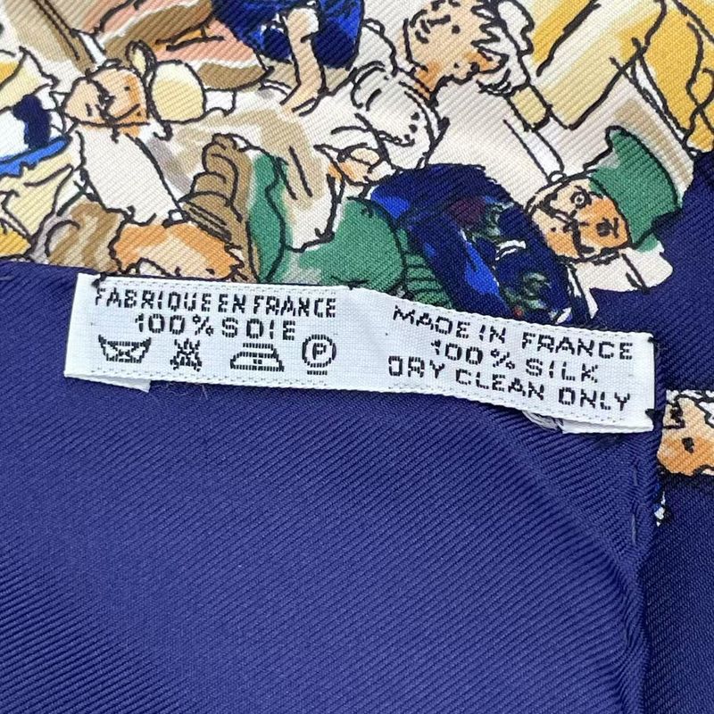 Hermes Carre 90 Cirque Molier Molie Circus Scarf 100% Silk Navy