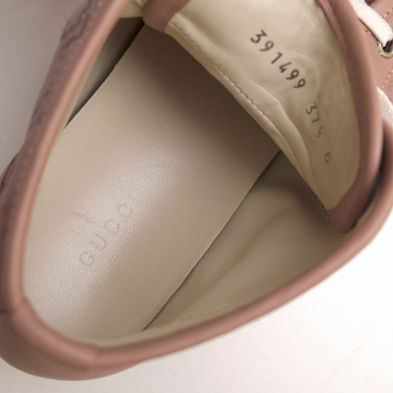 Gucci Shoes Sneakers Shoes High Cut Ladies Women Leather Genuine Pink 391499