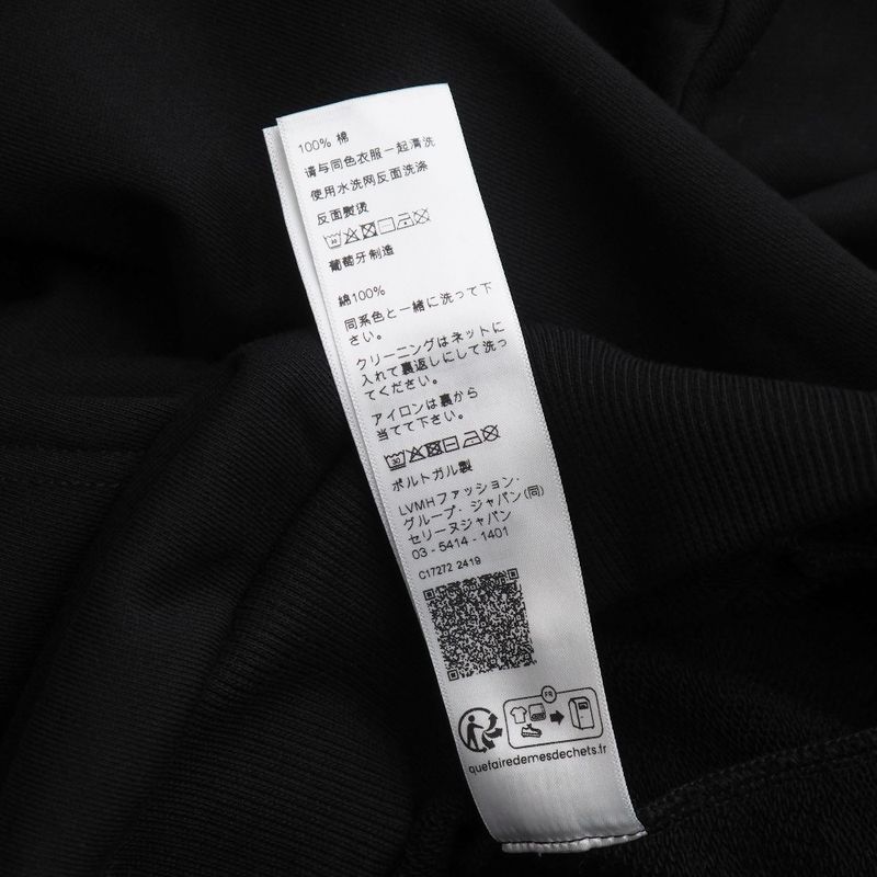 Celine Troubadour Loose Hoodie Size M Flocked Sweatshirt Black 20251020 Ra6195