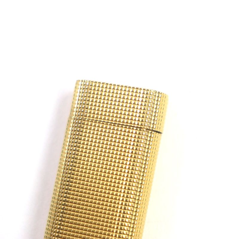 Cartier Oval Diamond Pattern Roller Gas Lighter Gold Men's