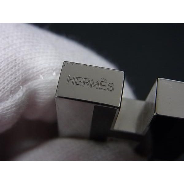Hermes Motif Cadena Padlock Key Silver Black — view 3