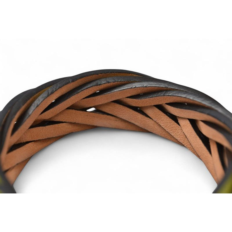 Loewe Bracelet Bangle Braided Classic Calf Green — view 6
