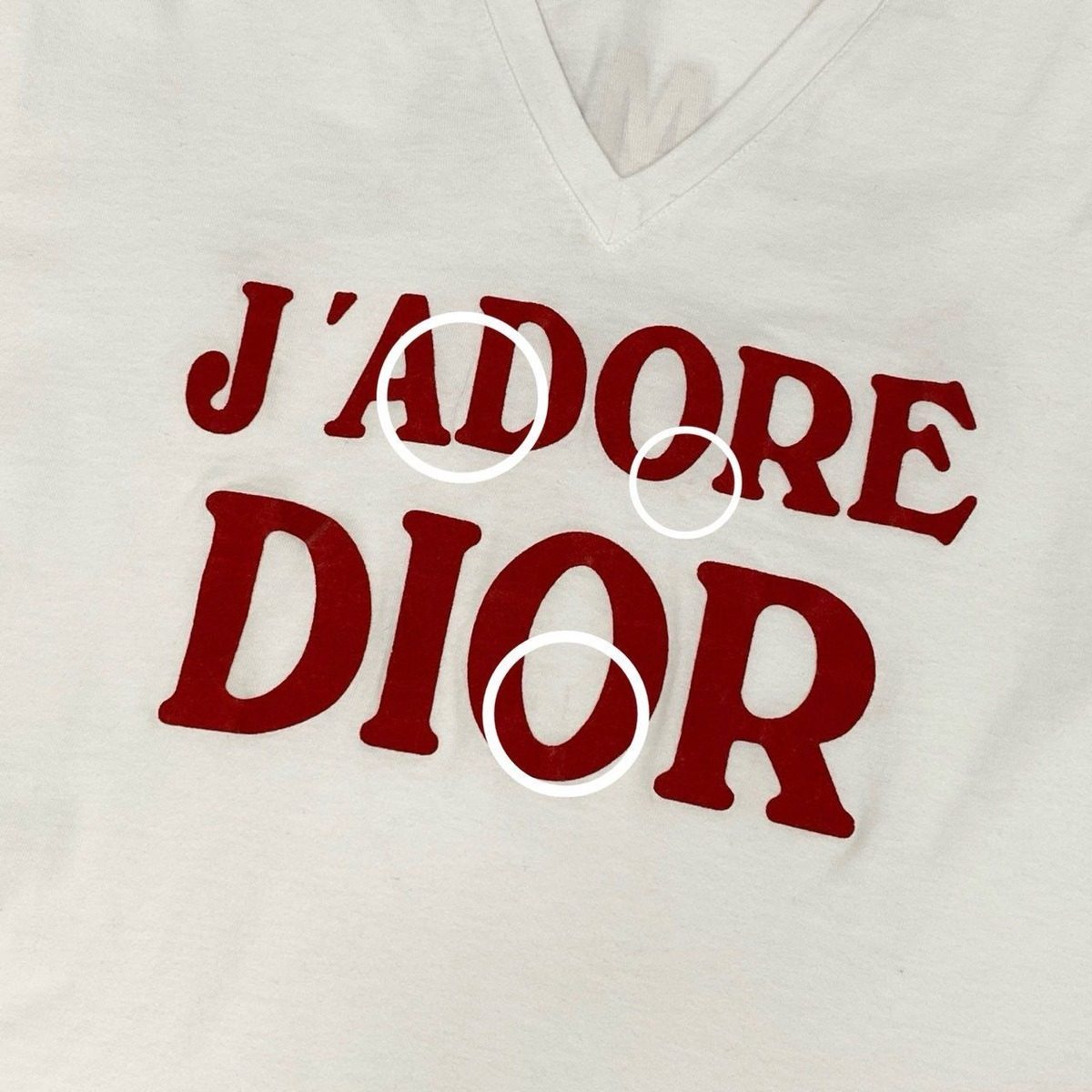 Dior Galiano Era J'adore Logo V-neck T-Shirt 40 White Cotton — view 8