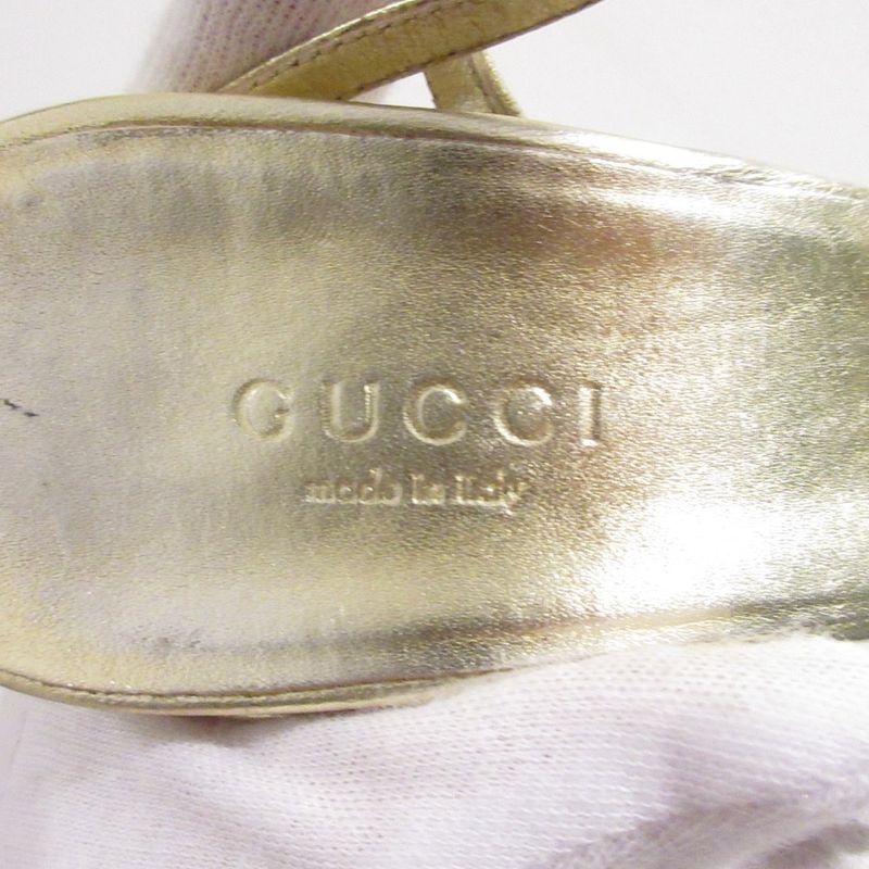 Good Gucci Cross Design High Heel Strap Sandals Small Size 34 21cm (8.27in)