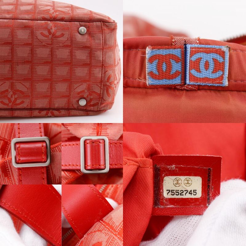 Chanel Tote TGM New Travel Line A15826 Nylon Canvas Red Ladies Tote Bag