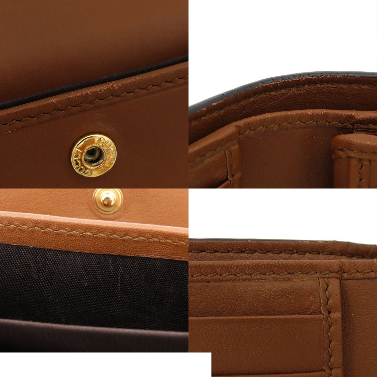 Gucci Wallet Beige GG Supreme Canvas Leather Padlock Trifold — view 8