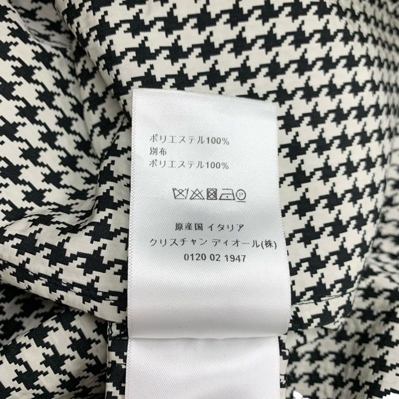 Christian Dior Anorak Top Hoodie Logo Half Zip Houndstooth Long Sleeve