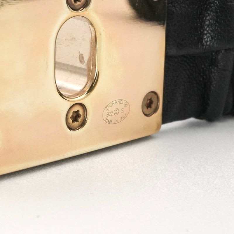 Chanel Black Gold Coco Mark Turnlock Lambskin