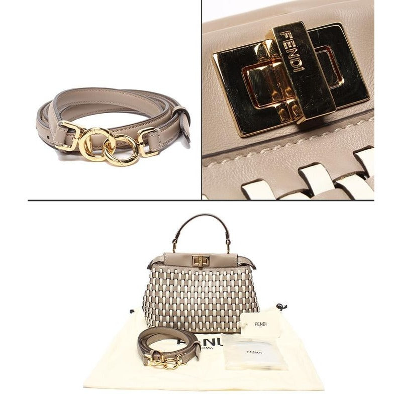 Fendi 2-Way Handbag Shoulder Crossbody Peekaboo Mini 8 Bn244 — view 8
