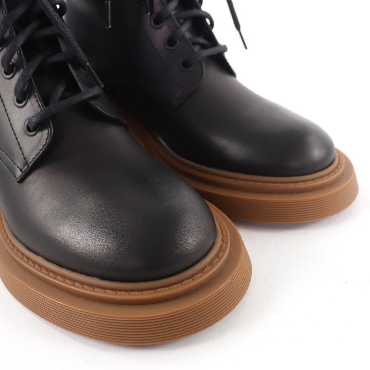 Loewe Log Lace Up Leather Boots Short Black 37 — view 8