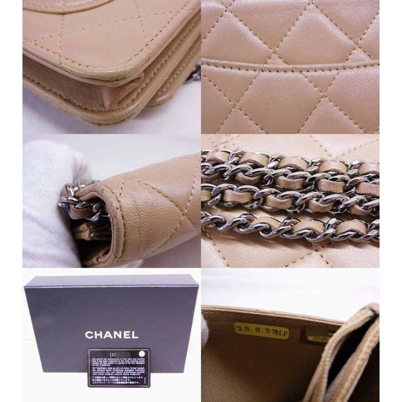 Chanel Chain Wallet Shoulder Lambskin Leather — view 7