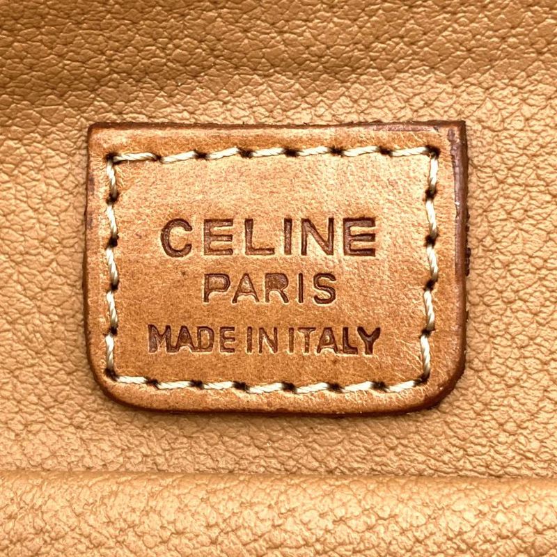 Celine Mc912 Pouch Clutch Bag Large Macadam Beige Brown Pvc/leather Women
